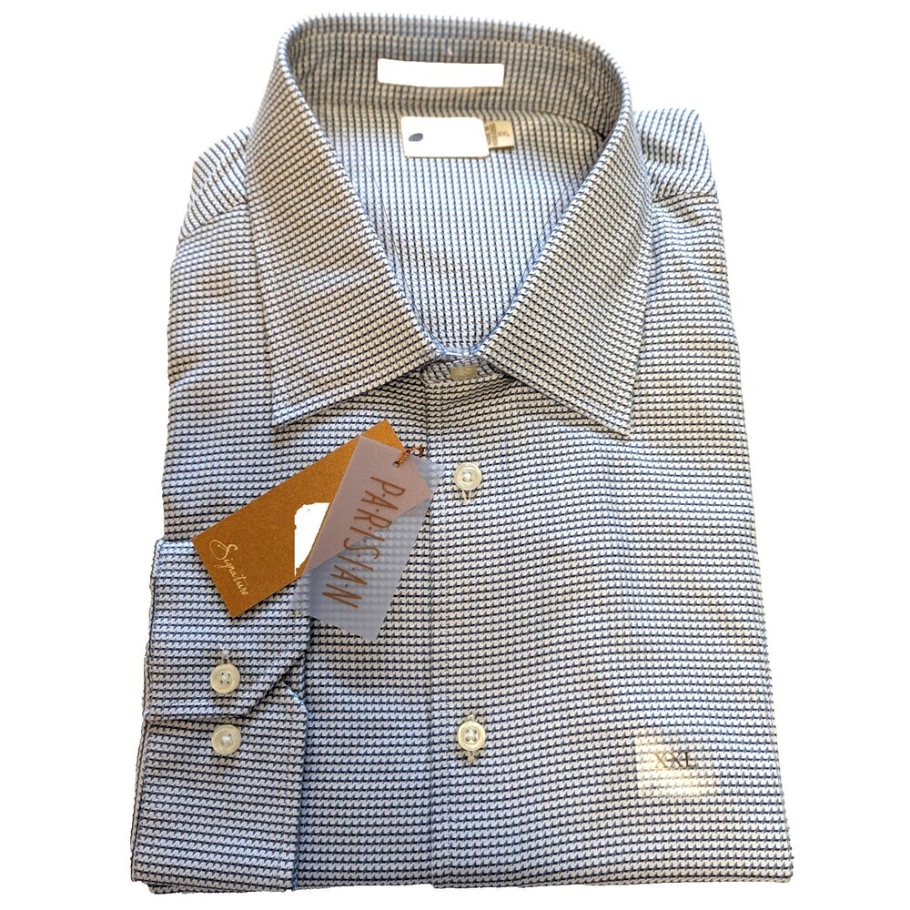 VTG  Parisian Signature Long Sleeve Shirt Mens XXL  Blue/White NWT MSRP $60